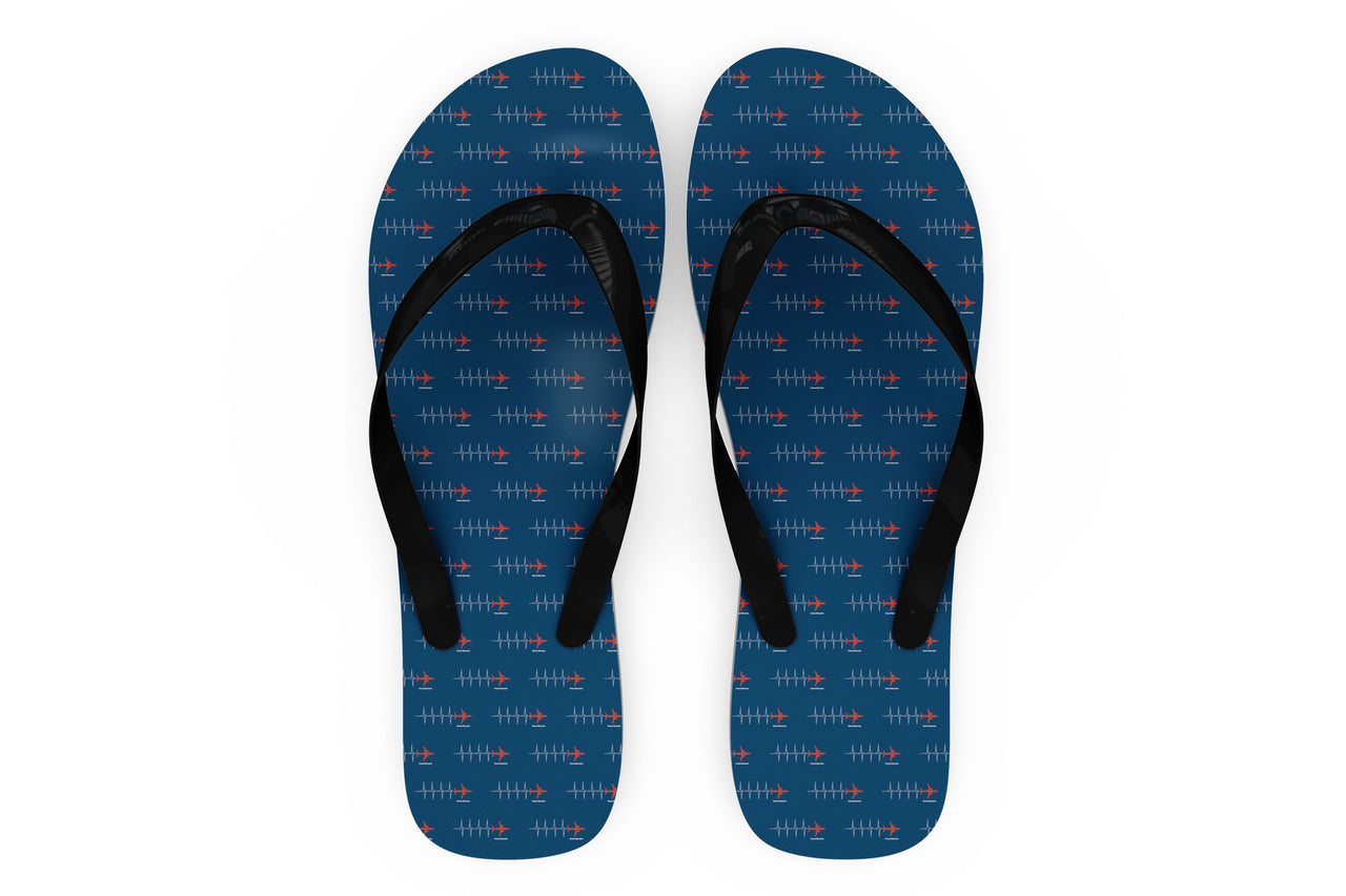 Aviation Heartbeats Designed Slippers (Flip Flops)