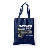 Thumbnail for Boeing 757 & Rolls Royce Engine (RB211) Designed Tote Bags
