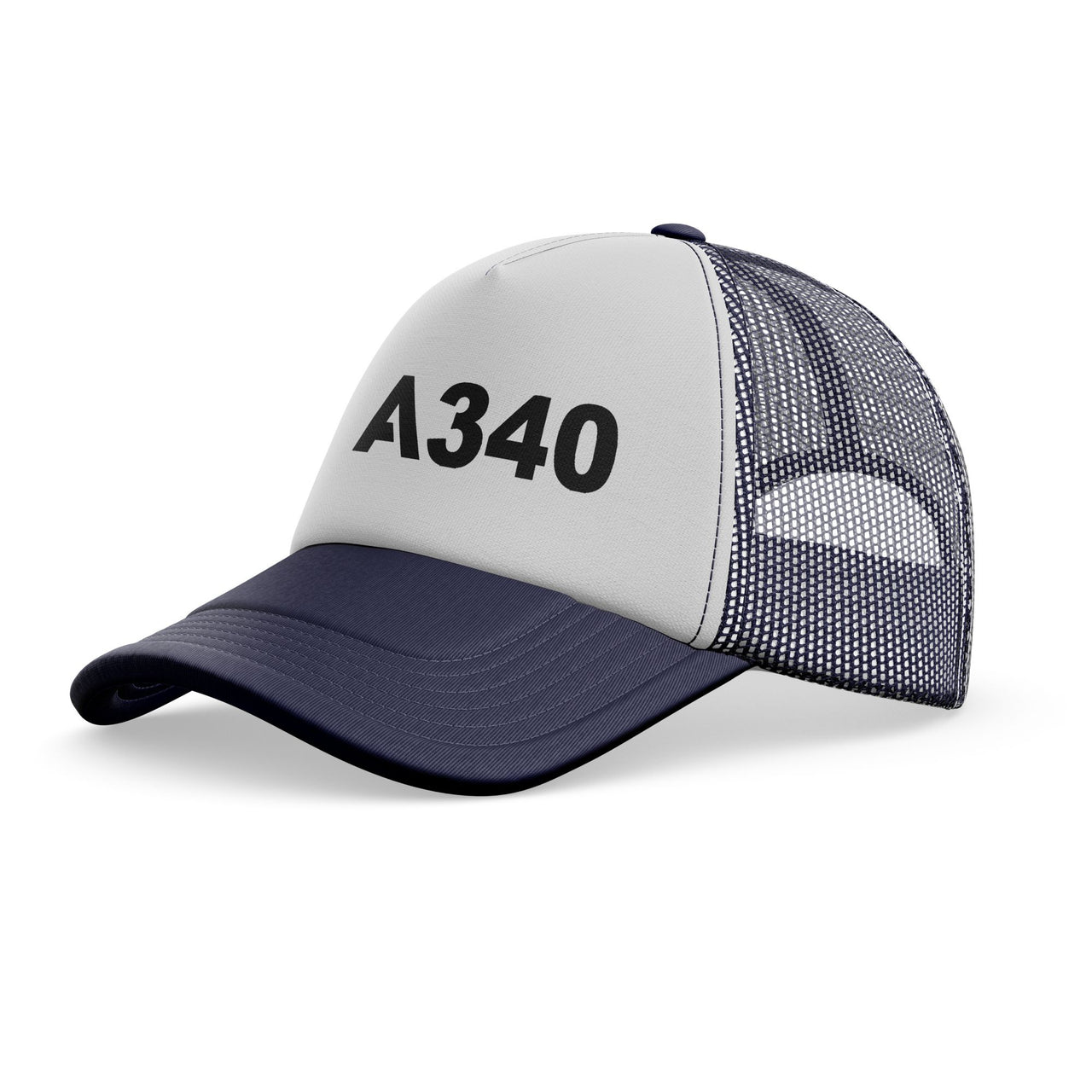 A340 Flat Text Designed Trucker Caps & Hats