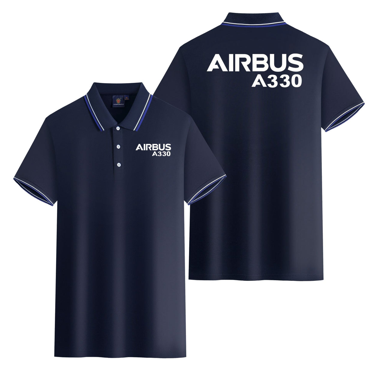 Airbus A330 & Text Designed Stylish Polo T-Shirts (Double-Side)