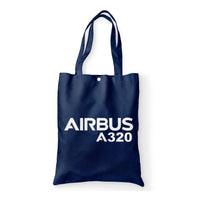 Thumbnail for Airbus A320 & Text Designed Tote Bags