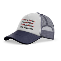 Thumbnail for I Fly Airplanes Designed Trucker Caps & Hats