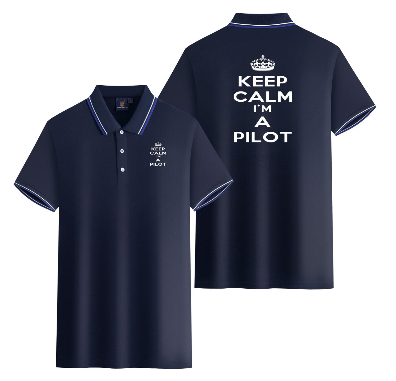 Keep Calm I'm a Pilot Designed Stylish Polo T-Shirts (Double-Side)