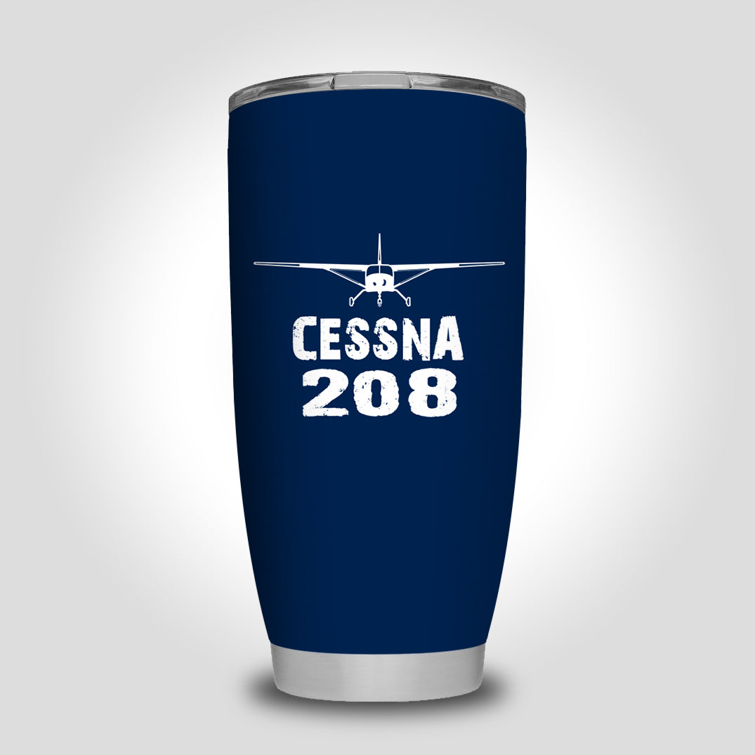 Cessna 208 & Plane Designed Tumbler Travel Mugs