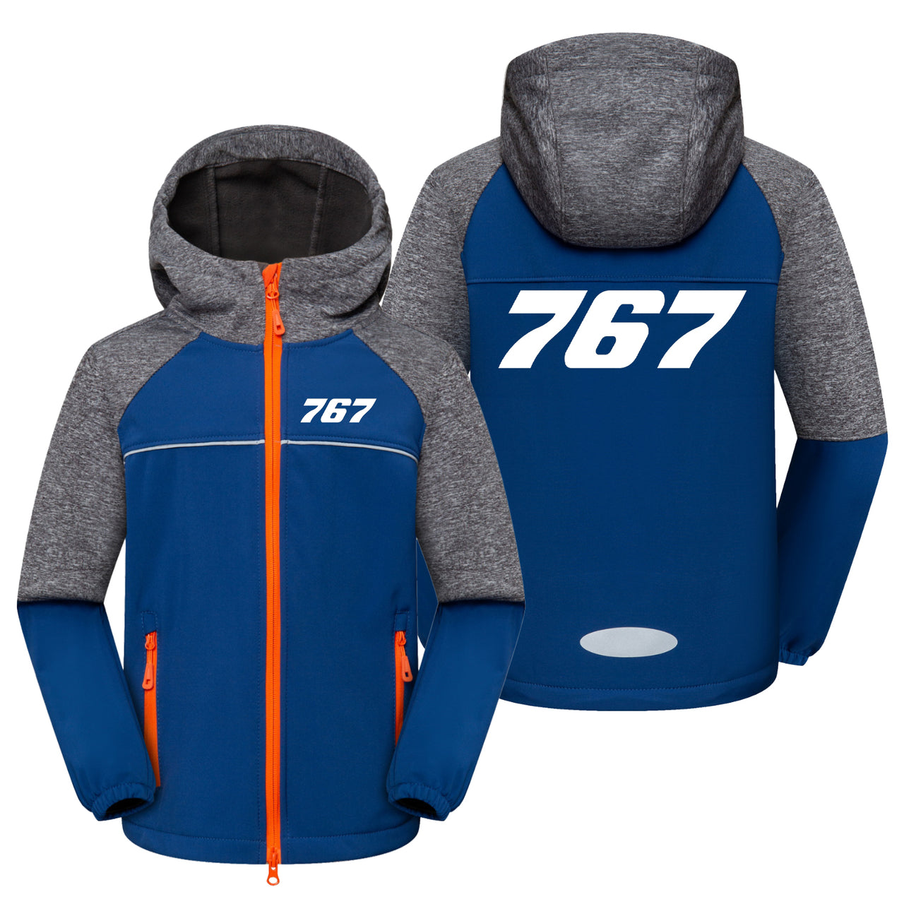 767 Flat Text Designed Children Polar Style Jackets