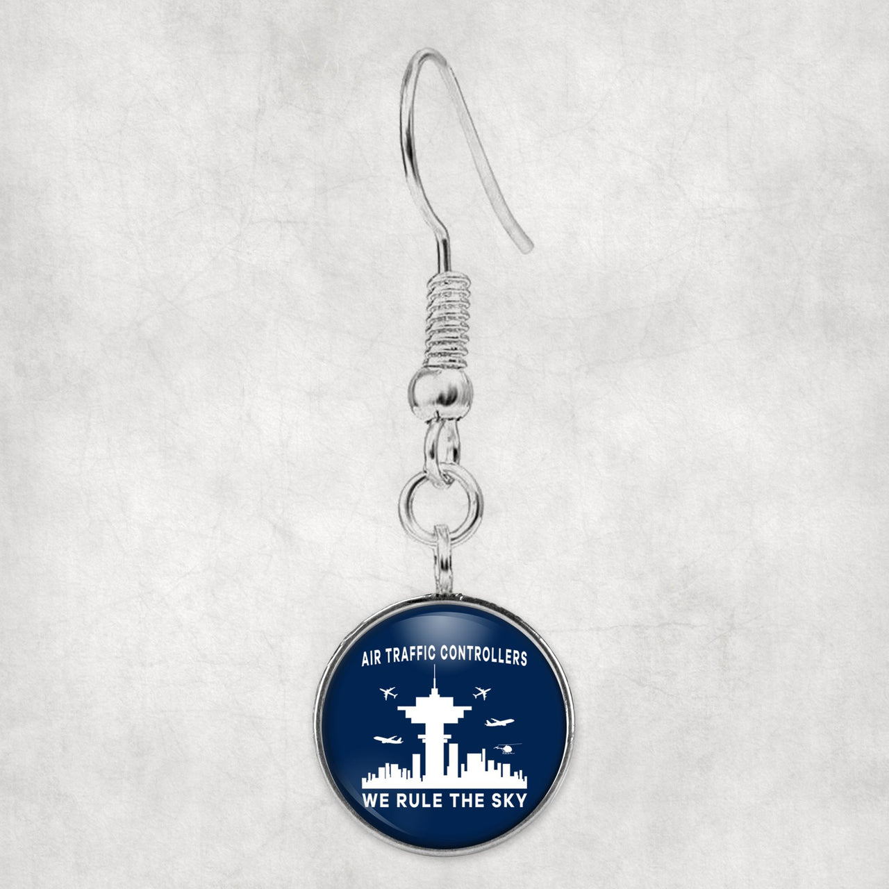 Air Traffic Controllers - We Rule The Sky Designed Earrings