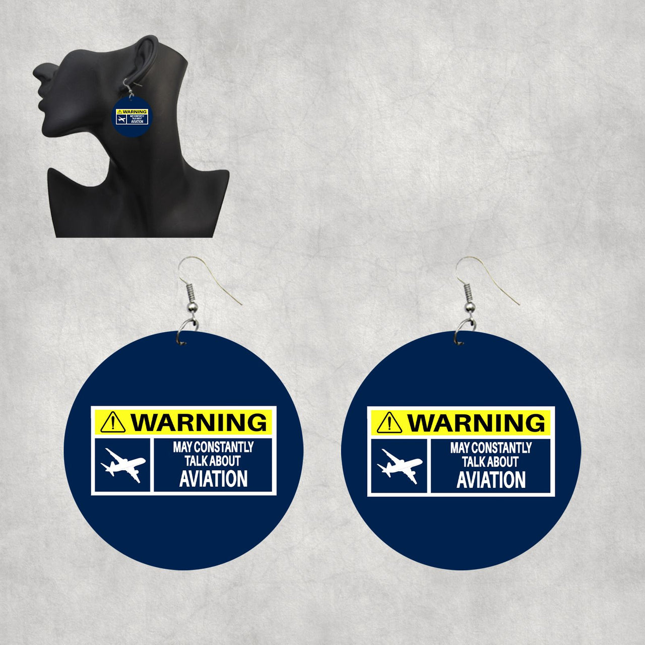 Warning May Constantly Talk About Aviation Designed Wooden Drop Earrings