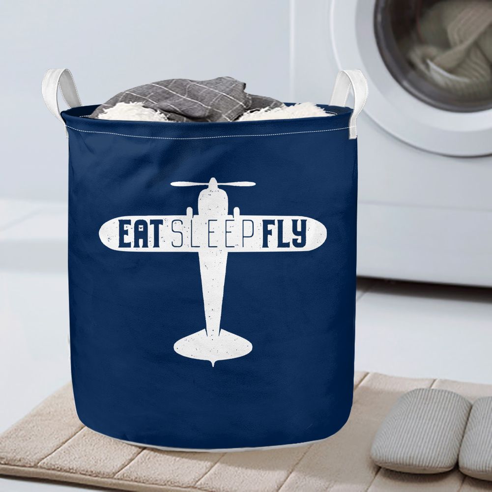 Eat Sleep Fly & Propeller Designed Laundry Baskets