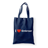 Thumbnail for I Love Embraer Designed Tote Bags