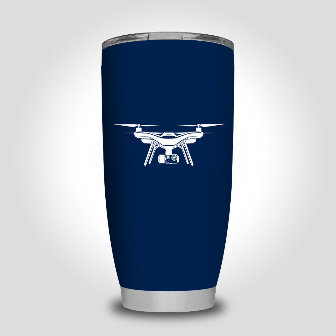 Drone Silhouette Designed Tumbler Travel Mugs