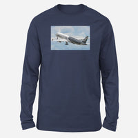 Thumbnail for Departing Airbus A350 (Original Livery) Designed Long-Sleeve T-Shirts