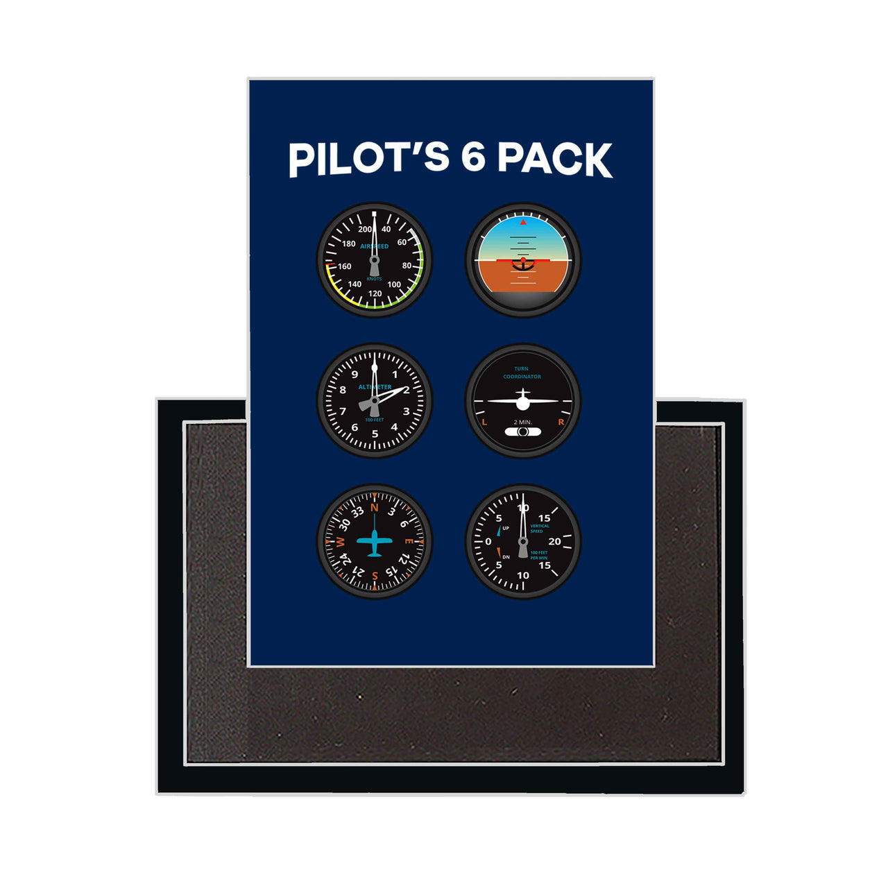 Pilot's 6 Pack Designed Magnets