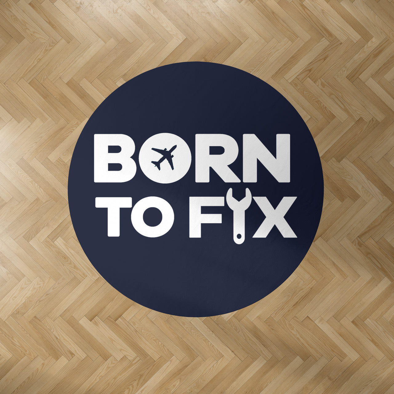 Born To Fix Airplanes Designed Carpet & Floor Mats (Round)
