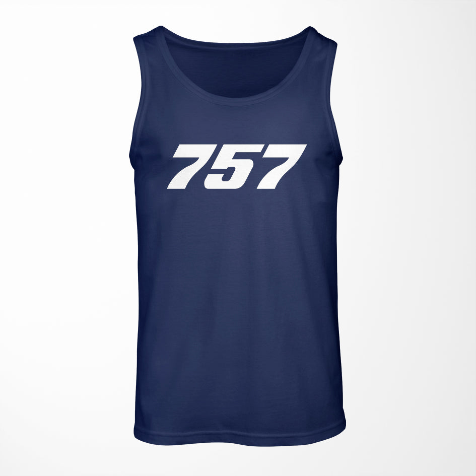 757 Flat Text Designed Tank Tops