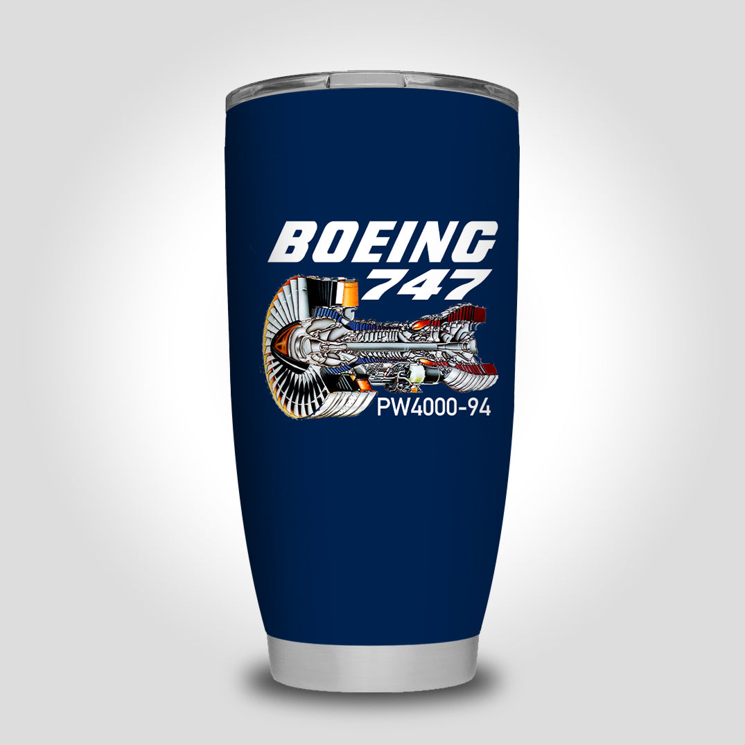 Boeing 747 & PW4000-94 Engine Designed Tumbler Travel Mugs