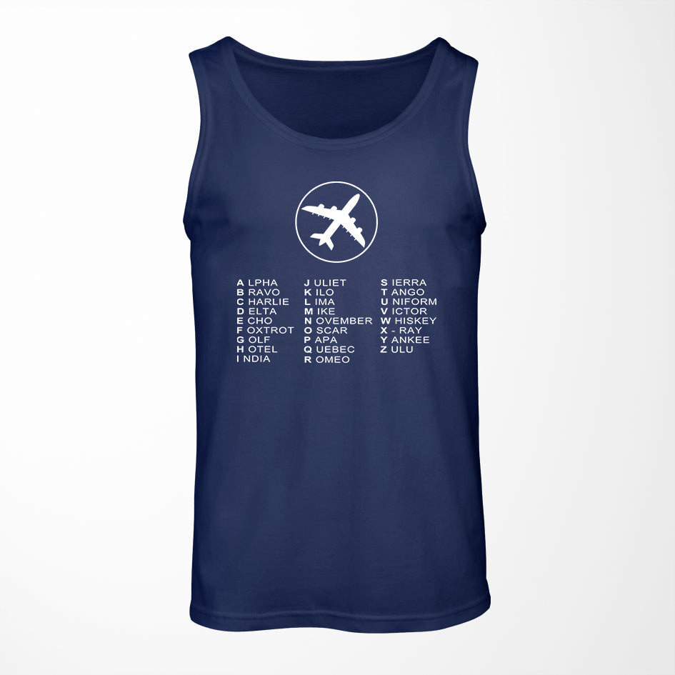 Aviation Alphabet 2 Designed Tank Tops