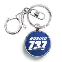 Thumbnail for Super Boeing 737+Text Designed Circle Key Chains