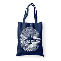 Thumbnail for Aviation Finger Print Designed Tote Bags