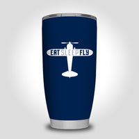 Thumbnail for Eat Sleep Fly & Propeller Designed Tumbler Travel Mugs