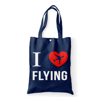 Thumbnail for I Love Flying Designed Tote Bags