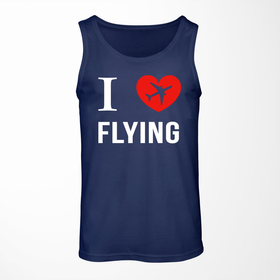 I Love Flying Designed Tank Tops