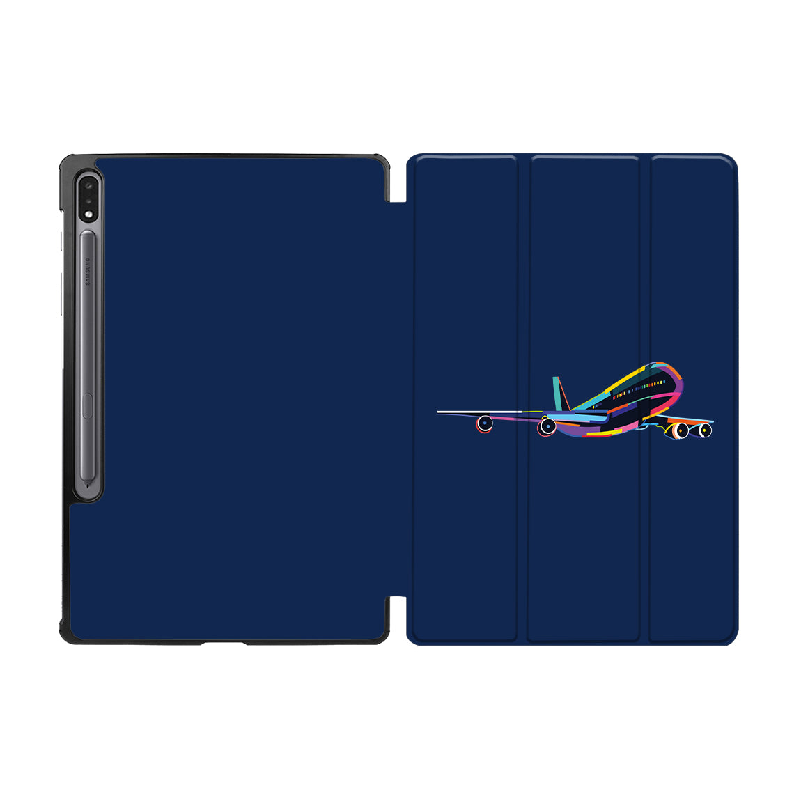 Multicolor Airplane Designed Samsung Tablet Cases