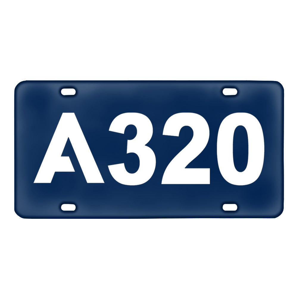 A320 Flat Text Designed Metal (License) Plates