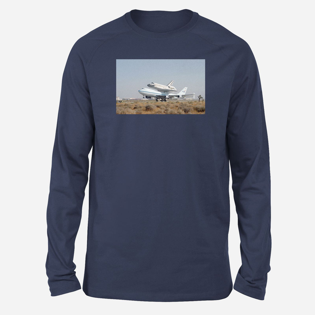 Boeing 747 Carrying Nasa's Space Shuttle Designed Long-Sleeve T-Shirts