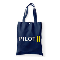 Thumbnail for Pilot & Stripes (2 Lines) Designed Tote Bags