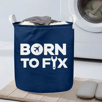 Thumbnail for Born To Fix Airplanes Designed Laundry Baskets