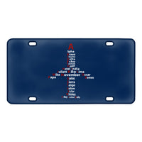 Thumbnail for Airplane Shape Aviation Alphabet Designed Metal (License) Plates