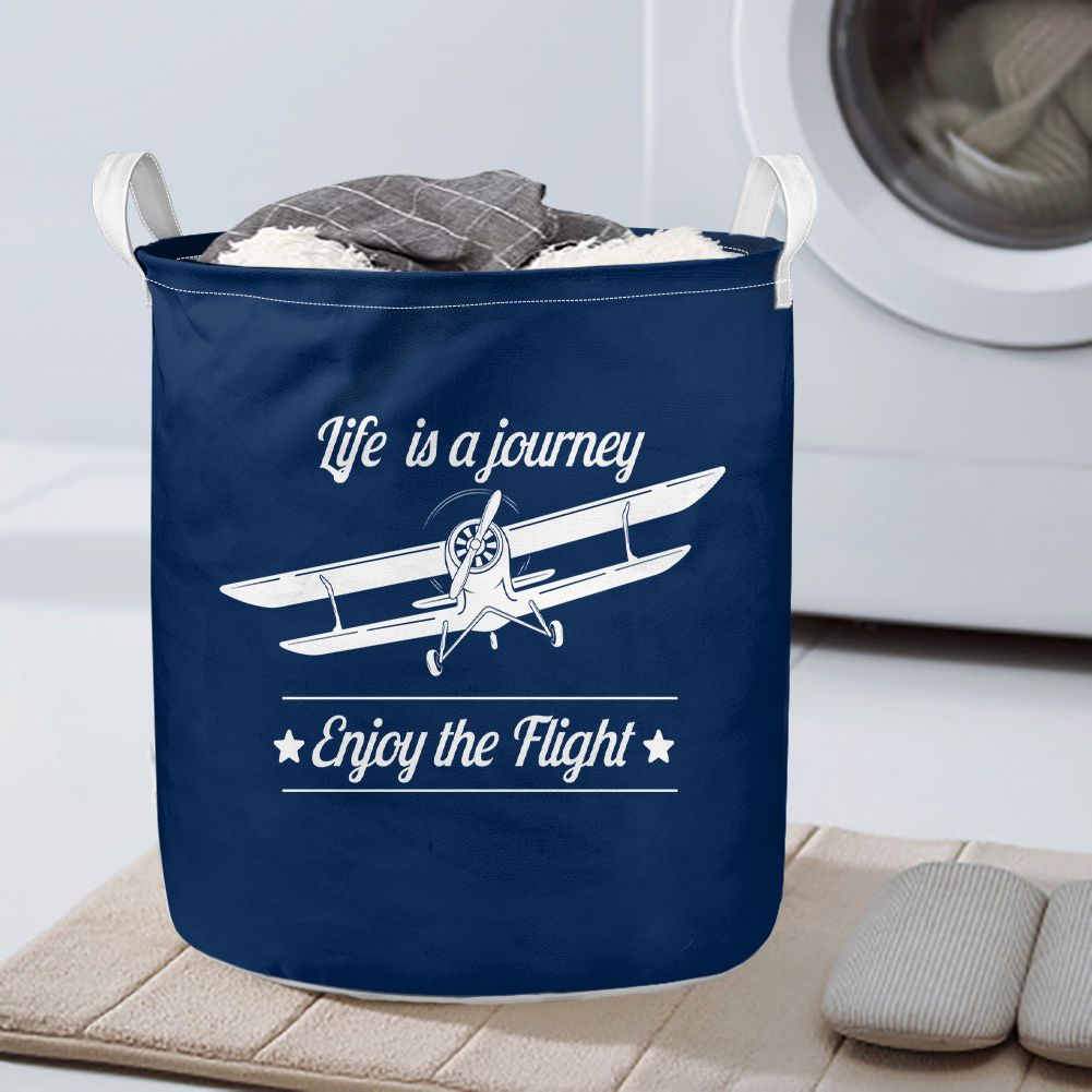 Life is a journey Enjoy the Flight Designed Laundry Baskets