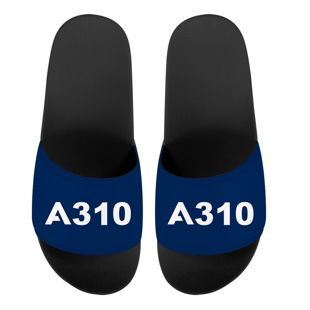 A310 Flat Text Designed Sport Slippers