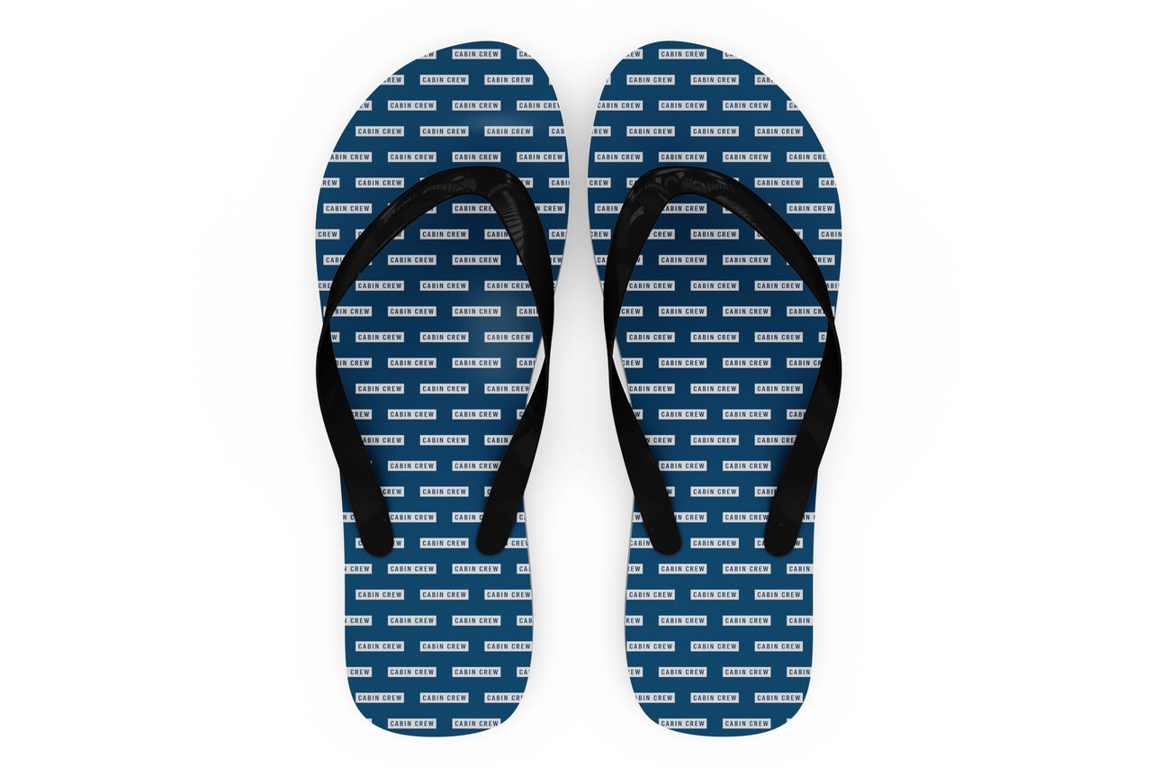 Cabin Crew Text Designed Slippers (Flip Flops)
