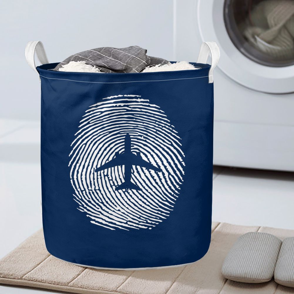 Aviation Finger Print Designed Laundry Baskets