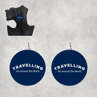 Thumbnail for Travelling All Around The World Designed Wooden Drop Earrings