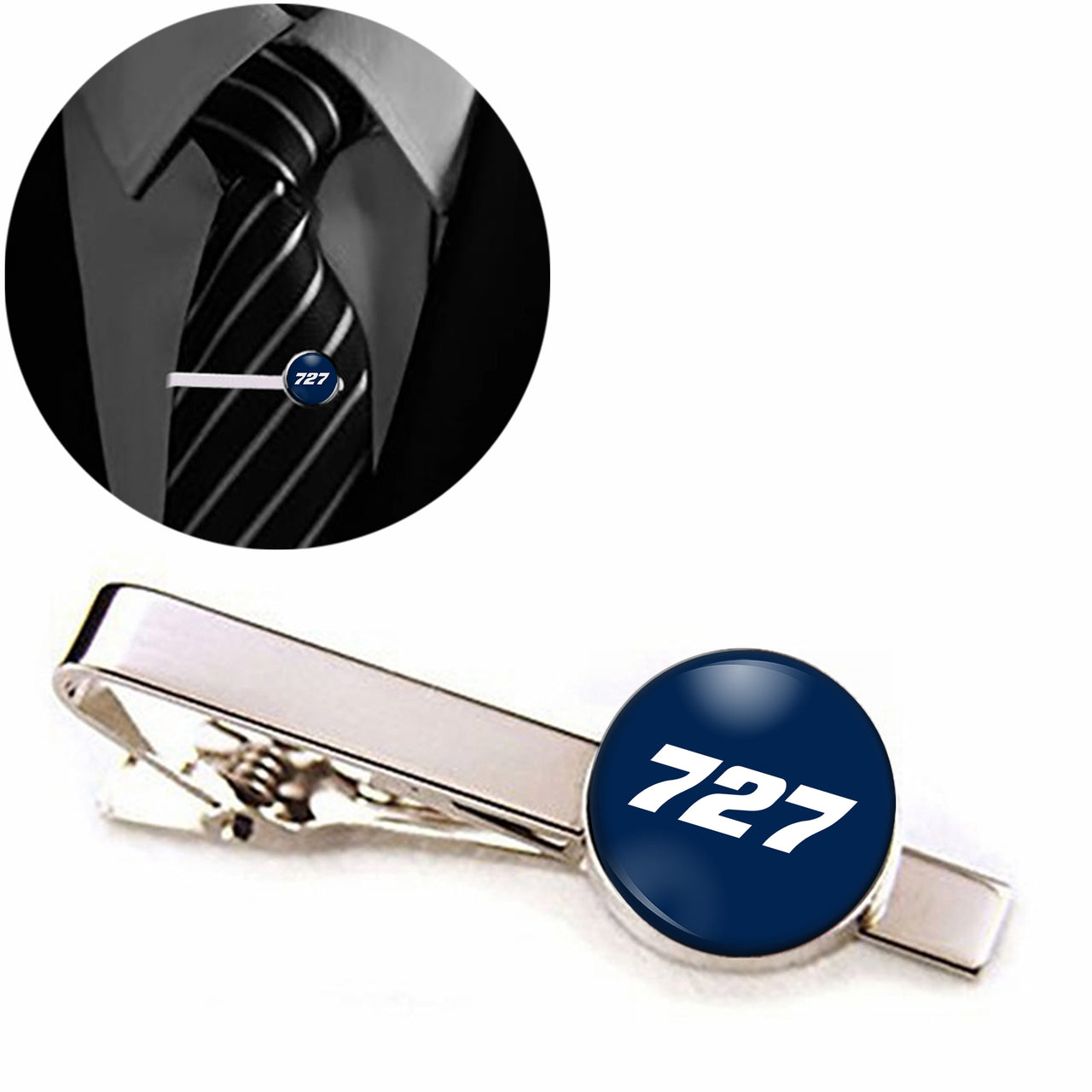 727 Flat Text Designed Tie Clips