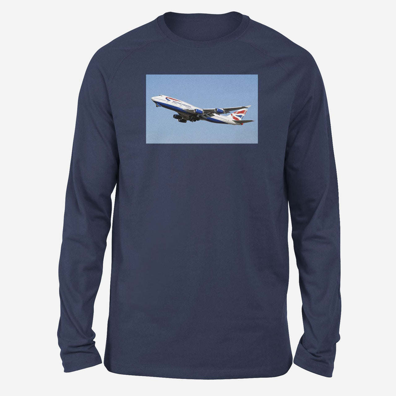 Departing British Airways Boeing 747 Designed Long-Sleeve T-Shirts