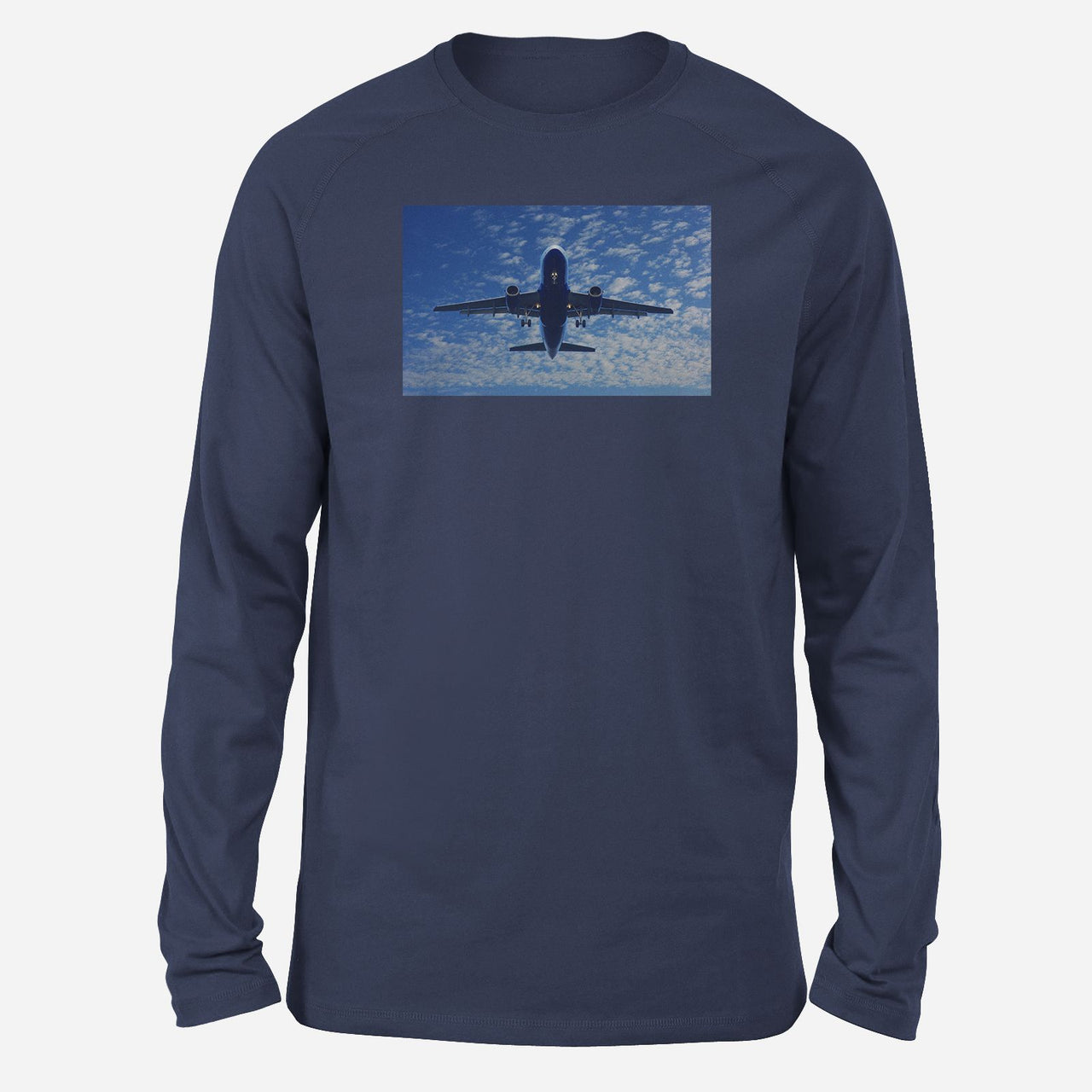 Airplane From Below Designed Long-Sleeve T-Shirts