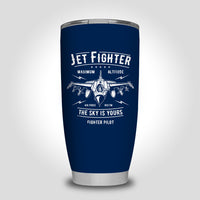 Thumbnail for Jet Fighter - The Sky is Yours Designed Tumbler Travel Mugs
