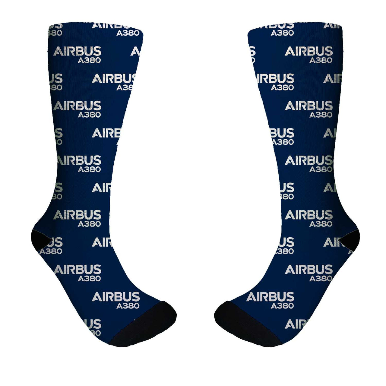 Airbus A380 & Text Designed Socks