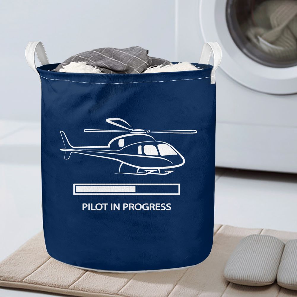 Pilot In Progress (Helicopter) Designed Laundry Baskets