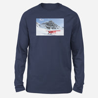 Thumbnail for Amazing Snow Airplane Designed Long-Sleeve T-Shirts