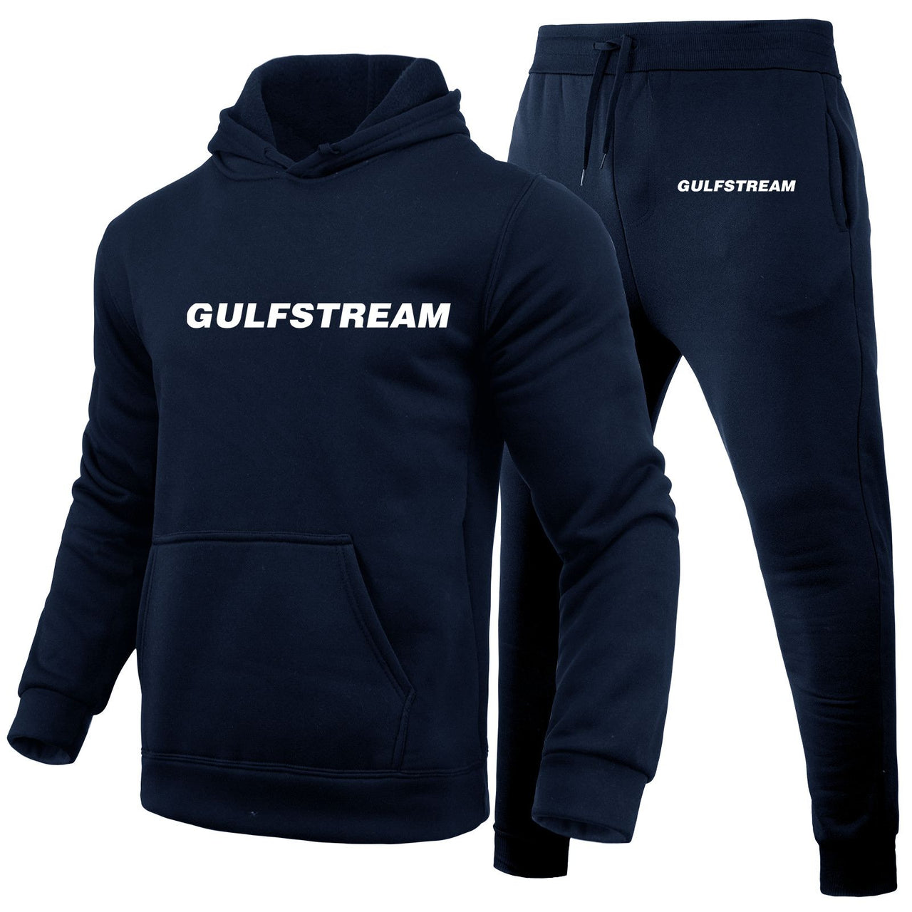 Gulfstream & Text Designed Hoodies & Sweatpants Set