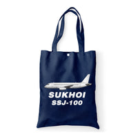 Thumbnail for Sukhoi Superjet 100 Designed Tote Bags