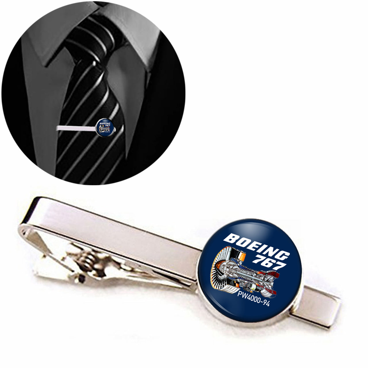 Boeing 767 Engine (PW4000-94) Designed Tie Clips