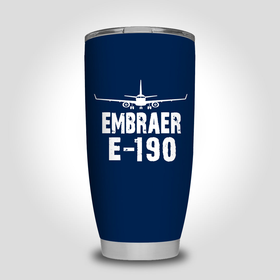 Embraer E-190 & Plane Designed Tumbler Travel Mugs