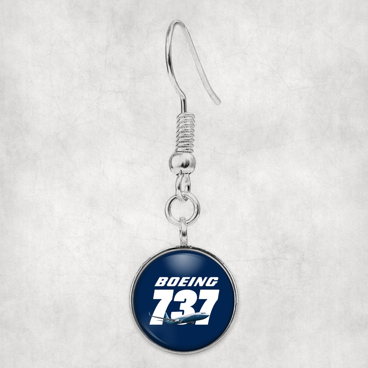 Super Boeing 737+Text Designed Earrings