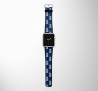 Thumbnail for Boeing 727 & Text Designed Leather Apple Watch Straps