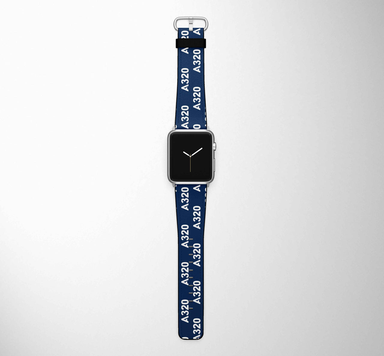 A320 Flat Text Designed Leather Apple Watch Straps